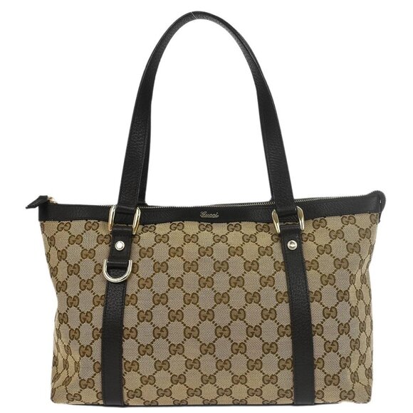 Gucci Beige Canvas GG Tote Handbag - Picture 1 of 10